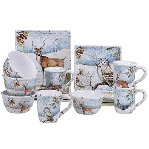 New Certified International 89255 Winter's Lodge 16 piece Dinnerware Set