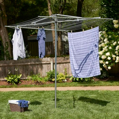 New Household Essentials 17140-1 Rotary Outdoor Umbrella Drying Rack- Clothesline