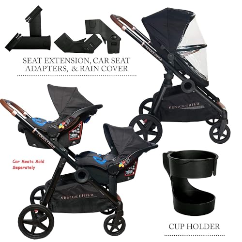 Venice Child Maverick Single to Double Stroller (Eclipse Black) (Not in Original Box)