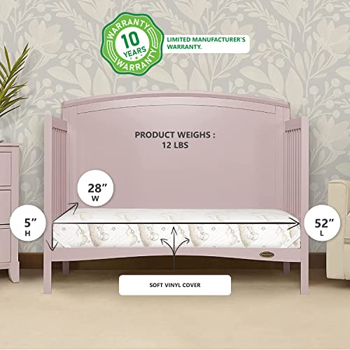 New Dream On Me Twilight Crib And Toddler Mattress (Beige Cloud Vinyl Cover)