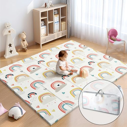 NOONKTY Foldable Baby Play Mat for Floor, 79x71