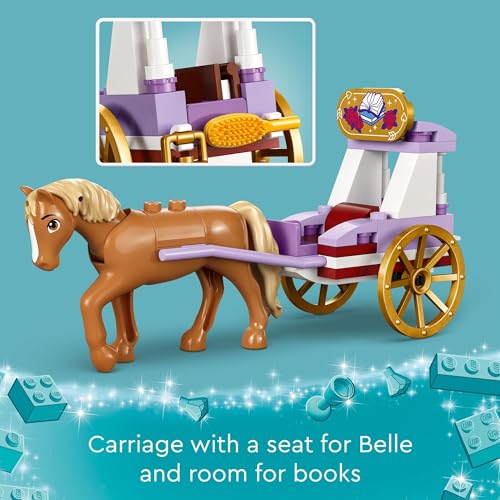 New LEGO Disney Princess Belle’s Storytime Horse Carriage and Mini-Doll Princess Toy, 43233