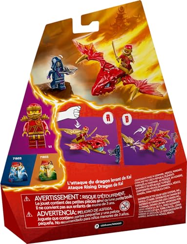 New LEGO NINJAGO Kai’s Rising Dragon Strike Toy, Ninja Battle Toy Playset with Kai Ninja Minifigure 71801