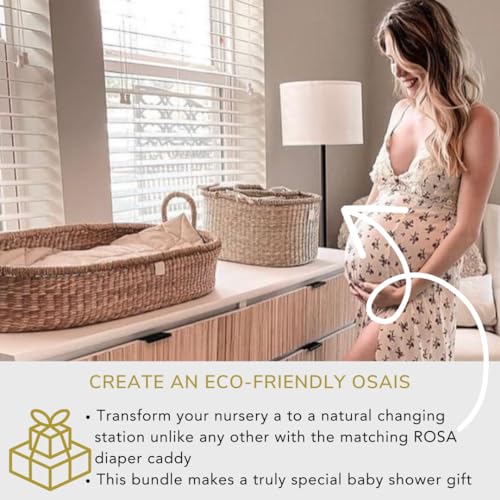 New Premium Baby Changing Basket - Handmade Natural Seagrass Moses Basket