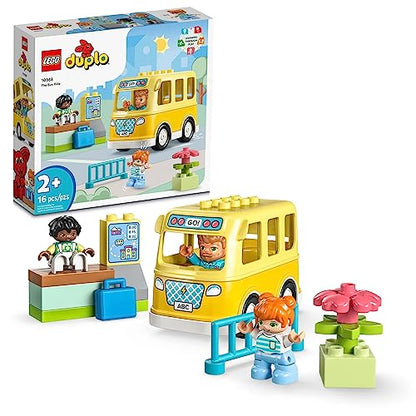 New LEGO DUPLO Town Bus Ride 10988 Educational STEM Building Toy Set for Preschool Kids