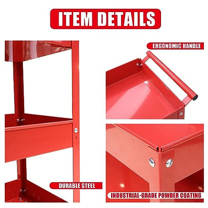 NEW BIG RED 3-Tier Service Cart 400 lbs capacity metal cart