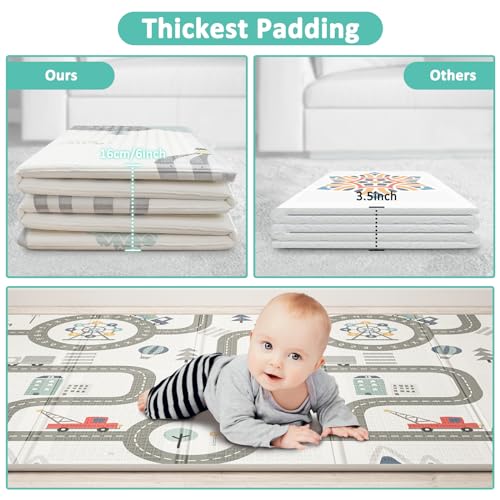 FLAGAV 79x59inch Extra Large Waterproof Play Mat for Baby