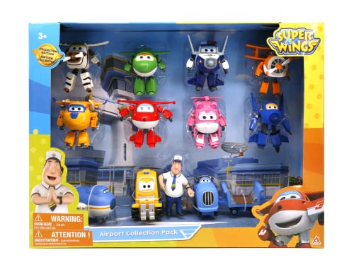 New Super Wings - 5" Transforming Airport Airplane Toys Collection Playset Vehicle Action Figures