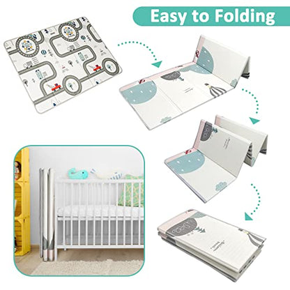 FLAGAV 79x59inch Extra Large Waterproof Play Mat for Baby