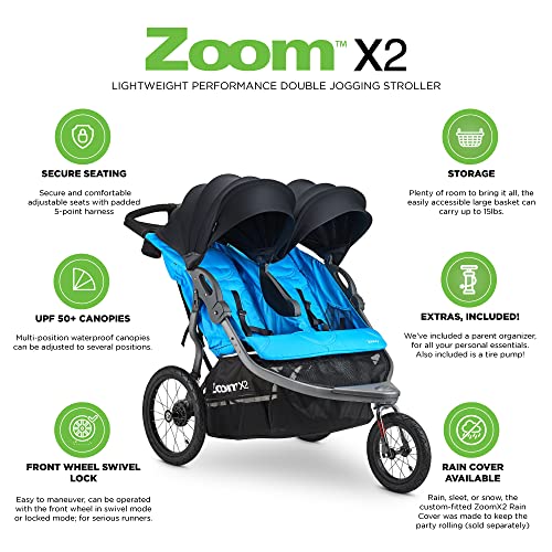 Joovy Zoom X2 Lightweight Performance Double Jogging Stroller (Glacier)