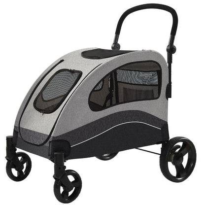 Garvee Extra Large Foldable Dog Stroller with Shock Absorption (Black)