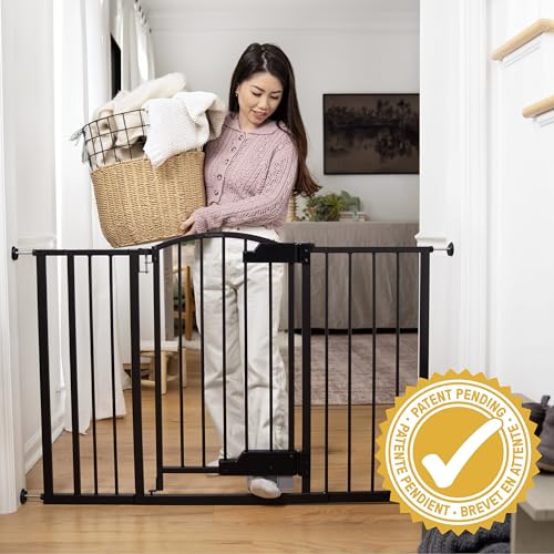 New Summer by Ingenuity Hands-Free Foot Open Thruway 52W Series Pet & Baby Gate, 29"-52" Wide, 28" Tall, Espresso