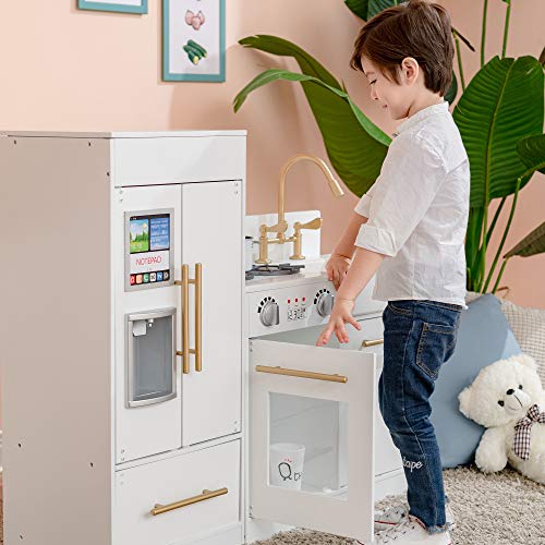 New Teamson Kids Little Chef Charlotte Modular Wooden Play Kitchen (White with Gold Finishes)