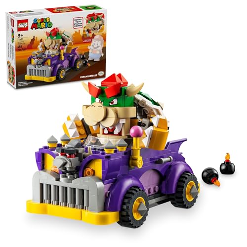 New LEGO Super Mario Bowser’s Muscle Car Expansion Set Collectible Bowser Toy for Kids 71431