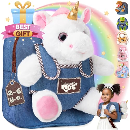 New Naturally KIDS Toddler Unicorn Backpack with Toy (Small)
