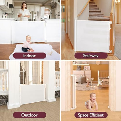 New Momcozy Retractable Baby Gate (33" Tall, Extends up to 55" Wide)