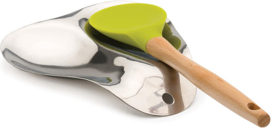 RSVP Stainless Steel Double Spoon Rest (7 Inch)