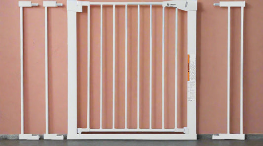 New COMOMY 29.5-43.3" Baby Gate Extra Wide for Stairs Doorways (White)