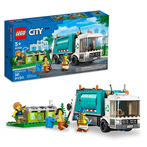 New LEGO City Recycling Truck, Toy Vehicle Set with 3 Sorting Bins 60386