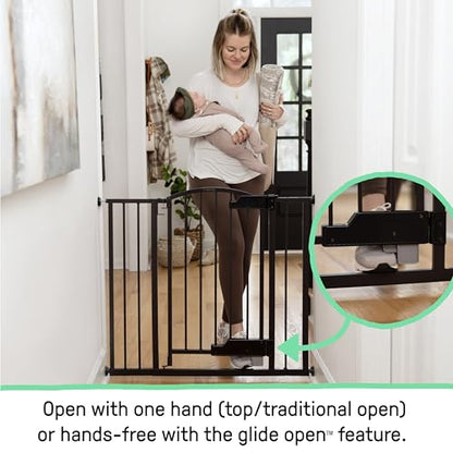 New Summer by Ingenuity Hands-Free Foot Open Thruway 52W Series Pet & Baby Gate, 29"-52" Wide, 28" Tall, Espresso