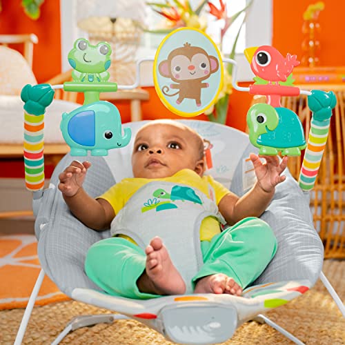 New Bright Starts Playful Paradise Comfy Baby Bouncer Seat (Unisex, 0-6 Months)