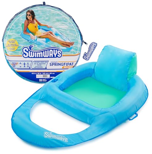 New SwimWays Spring Float Premium Recliner Pool Lounger (Blue)