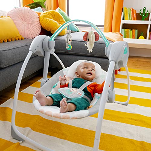 Bright Starts Portable Automatic 6-Speed Baby Swing (Whimsical Wild)