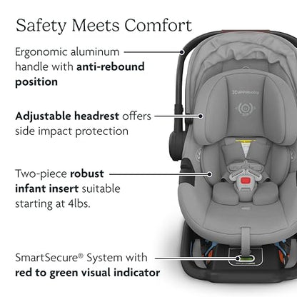 UPPAbaby Aria Lightweight Infant Car Seat Anthony (Grey/Chestnut Leather)