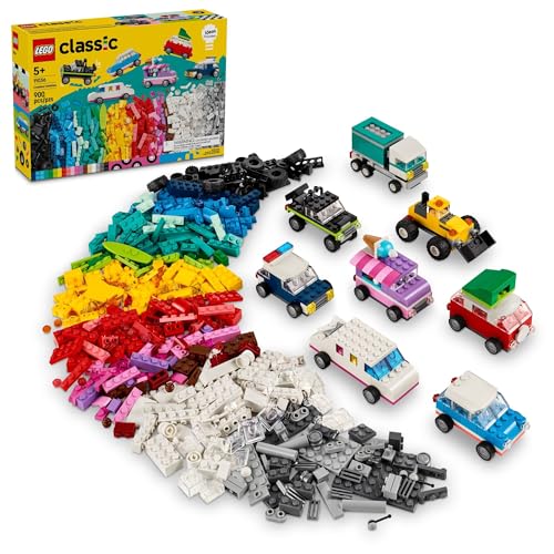 New LEGO Classic Creative Vehicles, Colorful Construction Brick Building Kit with Ice Cream Truck 11036