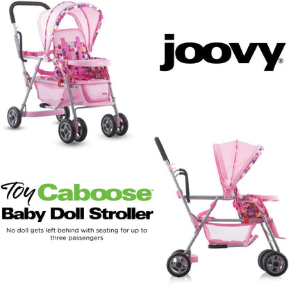 New Joovy Toy Caboose Baby Doll Stroller (Pink Dot)