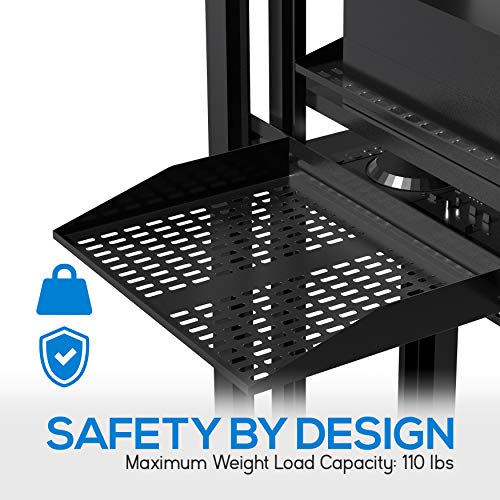 New Pyle 19-Inch 1U+2U Server Rack Shelves - Device Server Rack Mounting Tray (Black)