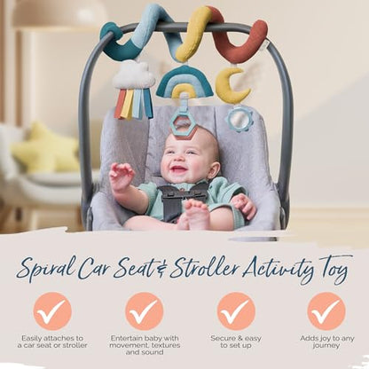 Itzy Ritzy Spiral Car Seat & Stroller Activity Toy - Stroller & Car Seat Toys (Rainbow)