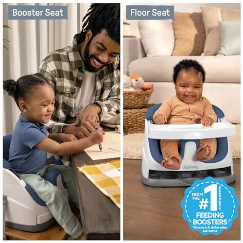 New Ingenuity Baby Base 2-in-1 Booster Seat with Self-Storing Tray (Night Sky)