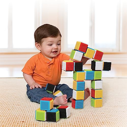 Infantino Press & Stay Sensory Blocks for Babies (Multicolor)