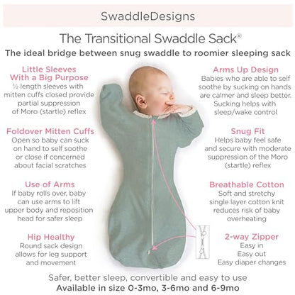 New SwaddleDesigns Transitional Swaddle Sack (Heathered Oatmeal) (Large (21-24 Pound)