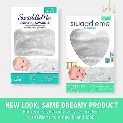 New SwaddleMe by Ingenuity Original Swaddle, 3-Pack, Superstar (Blue/Gray/White)