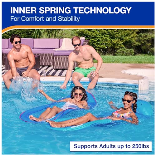New SwimWays Spring Float Premium Pool Lounge Chair (Blue)