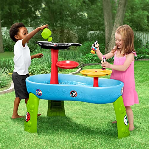 Disney Mickey Mouse Water Table by Delta Children 3-Tier Water Play Table with 11-Piece Toy Set Blue