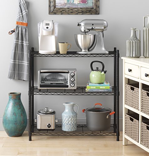 Whitmor Adjustable Shelving with Leveling Feet (Black)