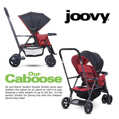 Joovy Caboose Sit and Stand Double Stroller (Red)