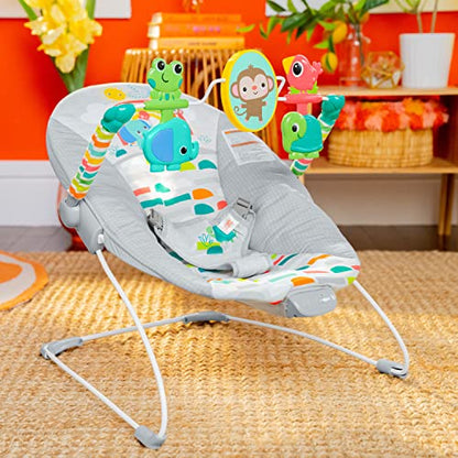 New Bright Starts Playful Paradise Comfy Baby Bouncer Seat (Unisex, 0-6 Months)