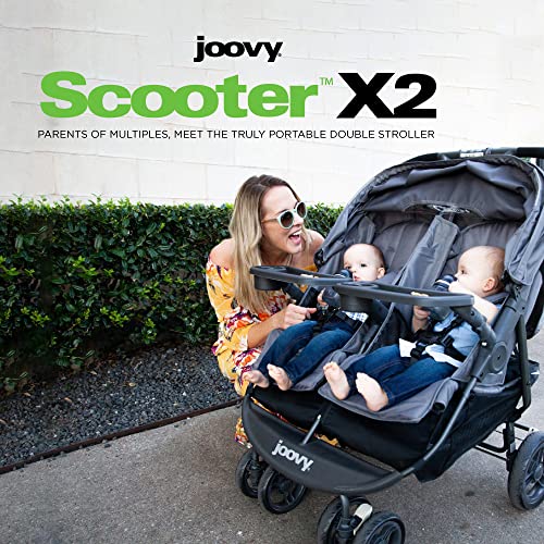 Joovy Scooter X2 Side-by-Side Double Stroller with Snack Trays (Blueberry)