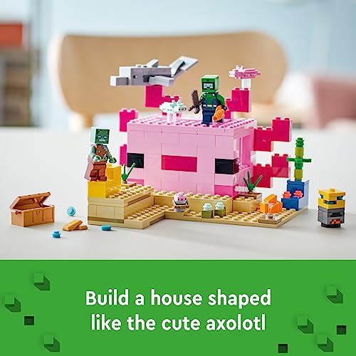 New LEGO Minecraft The Axolotl House 21247 Building Toy Set