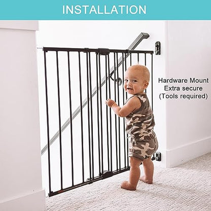 Toddleroo by North States Baby Gate for Stairs: Easy Swing & Lock Series 2 (31" Tall, Matte Bronze)