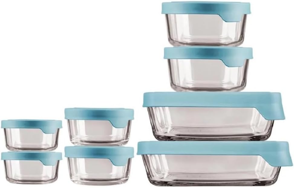 Anchor Hocking Company Trueseal Storage 16 Piece M (Midnight Blue)