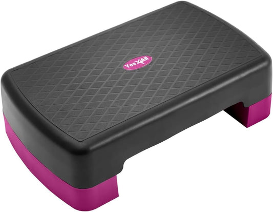 Yes4All 18.9" Aerobic Exercise Step Platform with 2 Risers (Purple/Black)