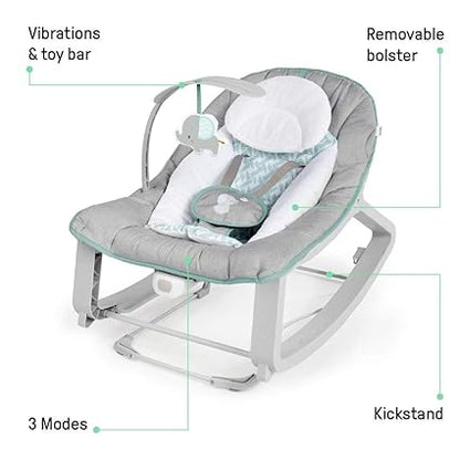 New Ingenuity Keep Cozy 3-in-1 Grow with Me Vibrating Baby Bouncer (Weaver)