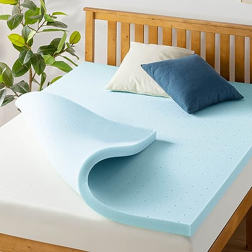 New Best Price Mattress 1.5 Inch Ventilated Memory Foam Mattress Topper (Queen Blue)