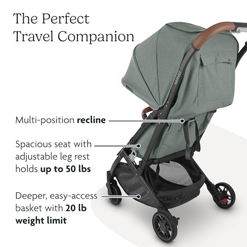 UPPAbaby Minu V2 Travel Stroller Greyson (Charcoal Mélange/Carbon Frame/Saddle Leather)