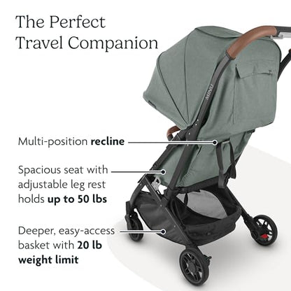 UPPAbaby Minu V2 Travel Stroller Greyson (Charcoal Mélange/Carbon Frame/Saddle Leather)